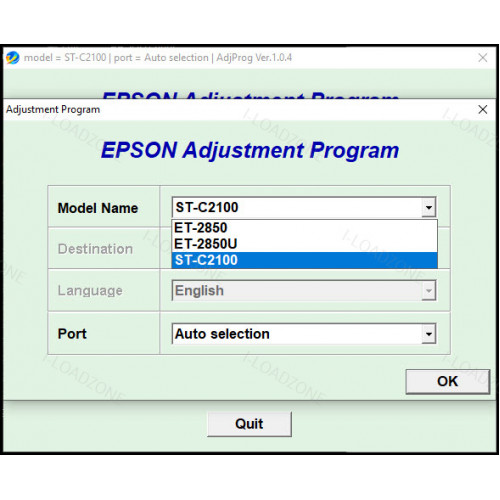 EPSON ET-2850 ink clearing program